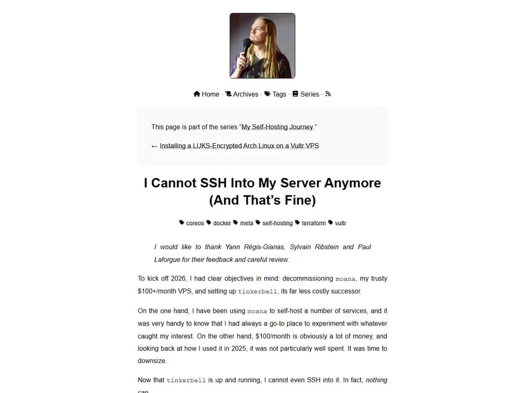 私のサーバーにもうSSHで接続できません（それでも問題ありません）