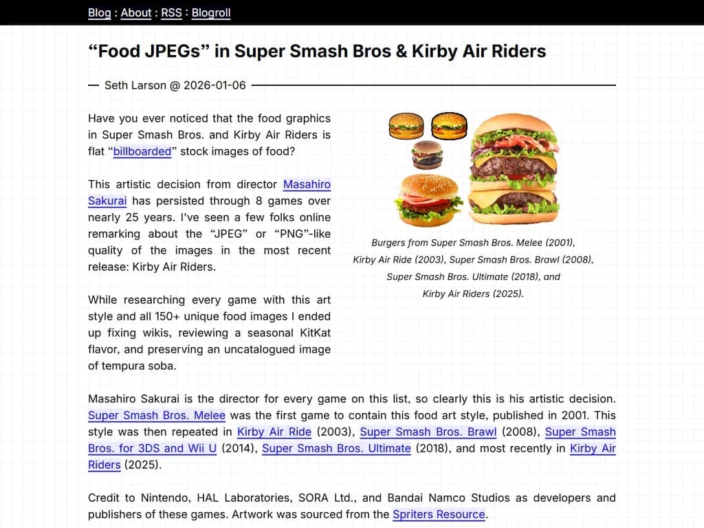 「スーパースマッシュ ブロウズ」と「カービィ エア ライダーズ」に出てくる食べ物の JPEG 画像」