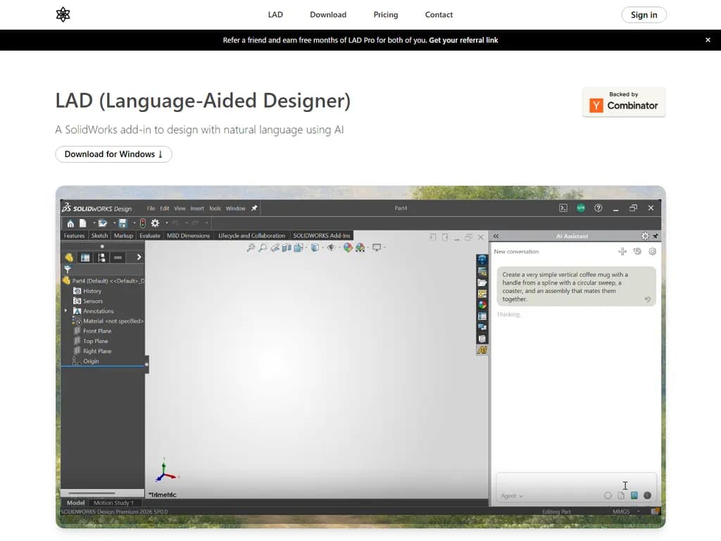 **Show HN: ソリッドワークスにおけるAI**