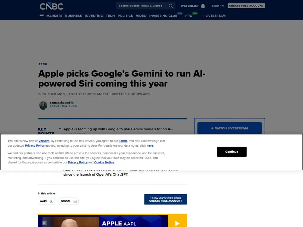 「Apple、Siri の強化にGoogleのGeminiを採用」