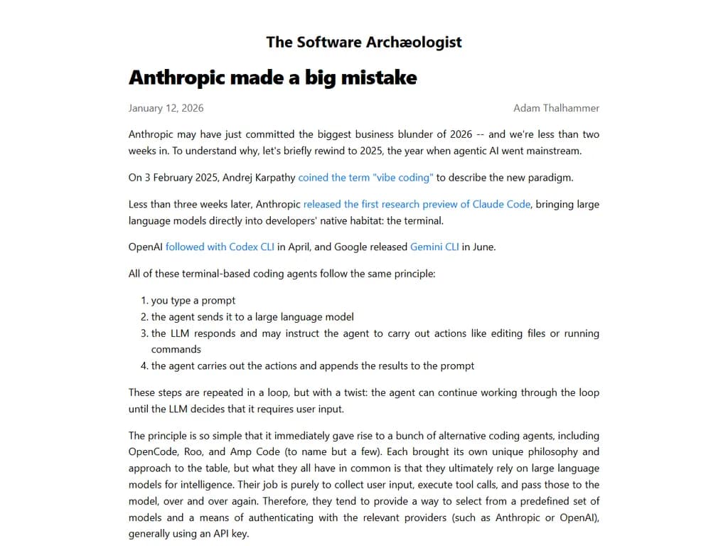 Anthropicは第三者クライアントの切断にミスを犯しました。