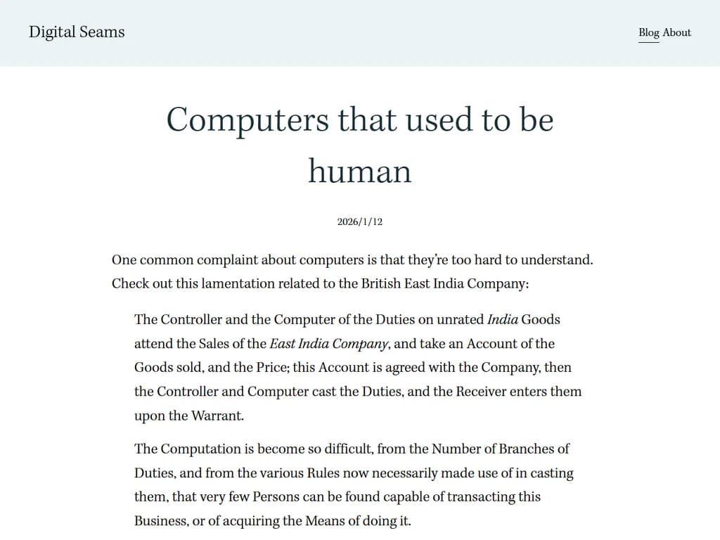 「かつて人間だったコンピュータ」