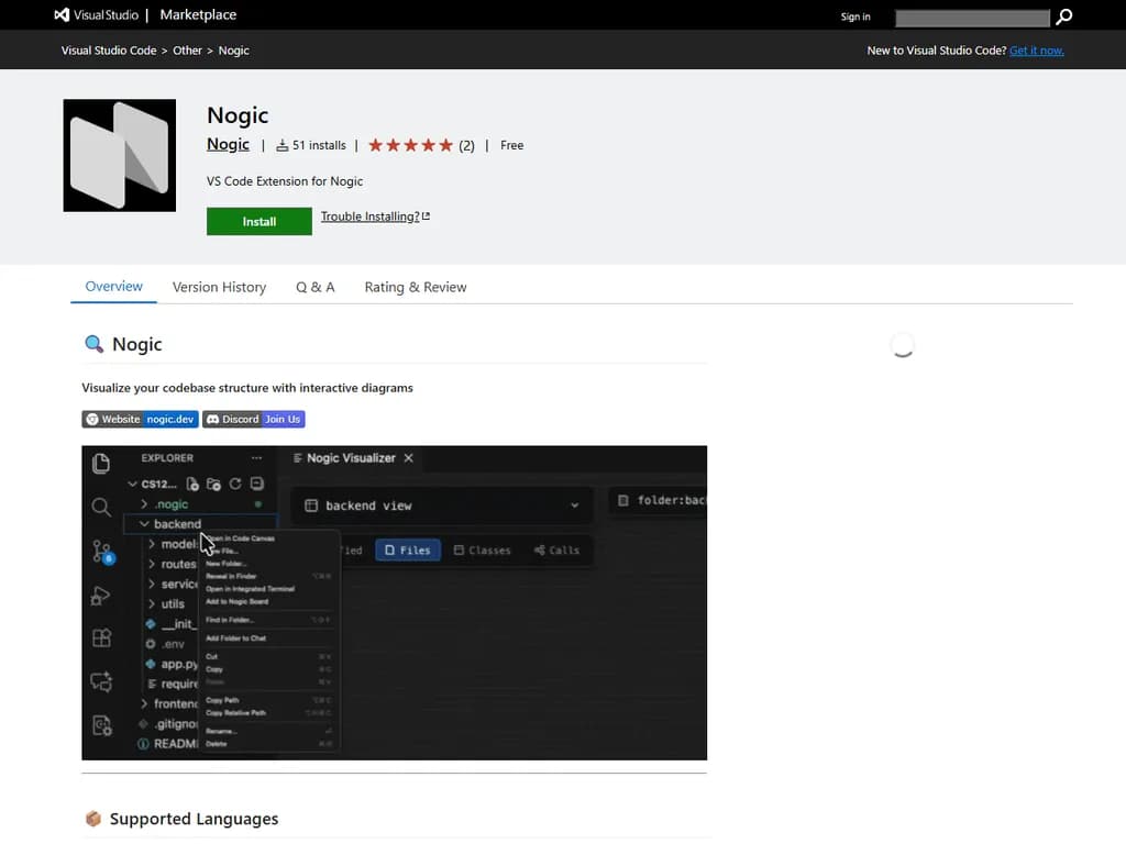 **Show HN：Nogic — VS Code 拡張機能でコードベースをグラフとして可視化**