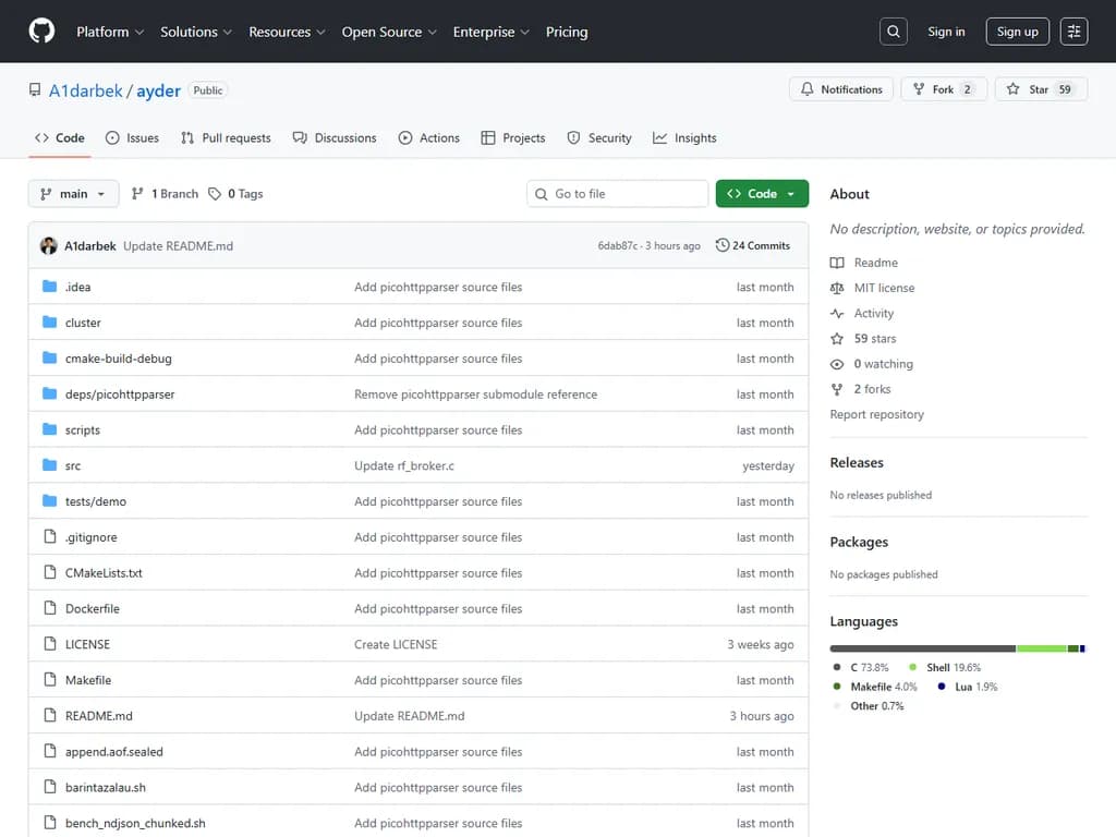 **Show HN: Ayder – HTTP ネイティブで耐久性のあるイベントログ（C で実装、cURL をクライアントに使用）**