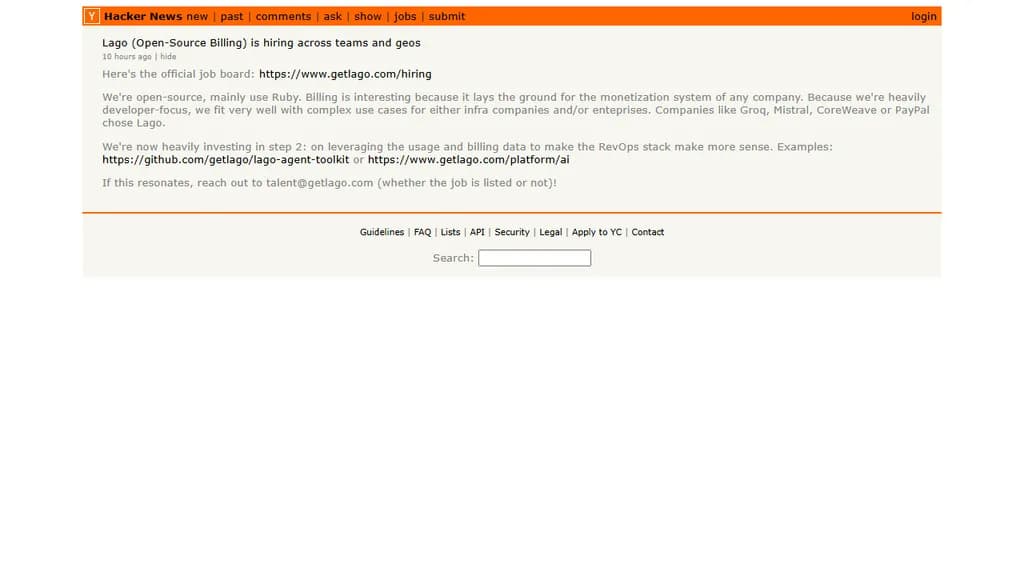 Lago（オープンソースの請求システム）は、チームや地域を問わず採用活動を行っています。