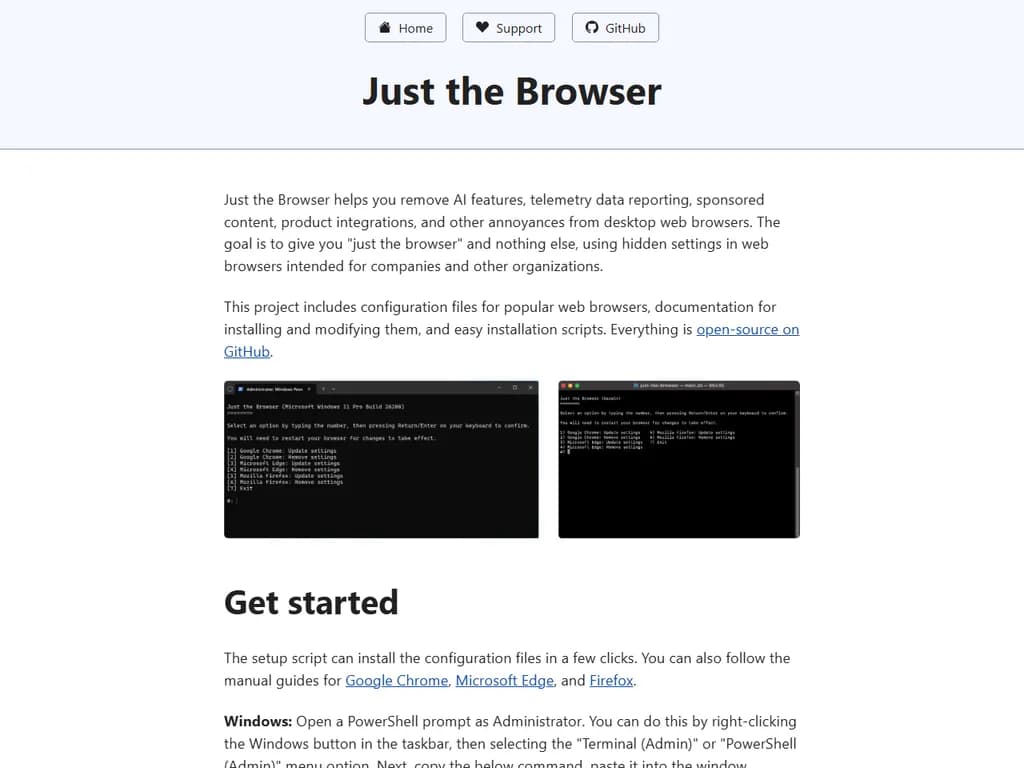 ブラウザだけ。