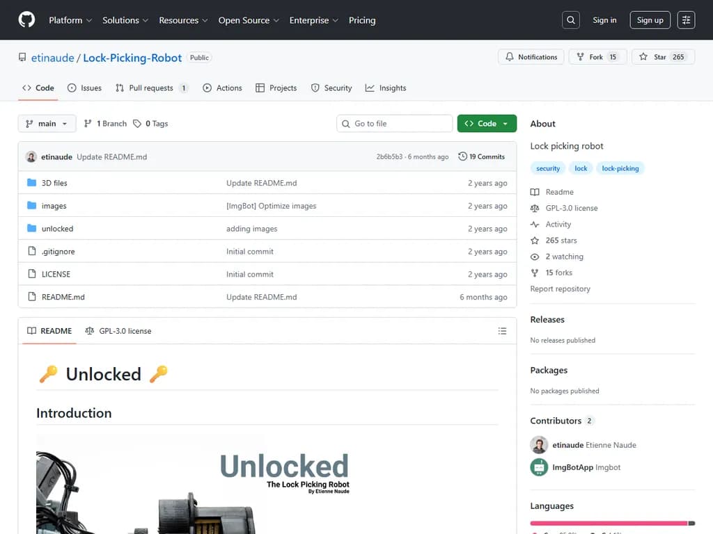 **ロックピッキング・ロボット**

- 精密なロック操作を実現する専門設計のロボット
- 主要機能として高度なセンサーアレイ、マイクロアクチュエータ、およびさまざまな種類のロックに対応した適応型アルゴリズムが搭載されています  
- 応用例：セキュリティテスト、法医学調査、アクセスシステムの自動メンテナンス