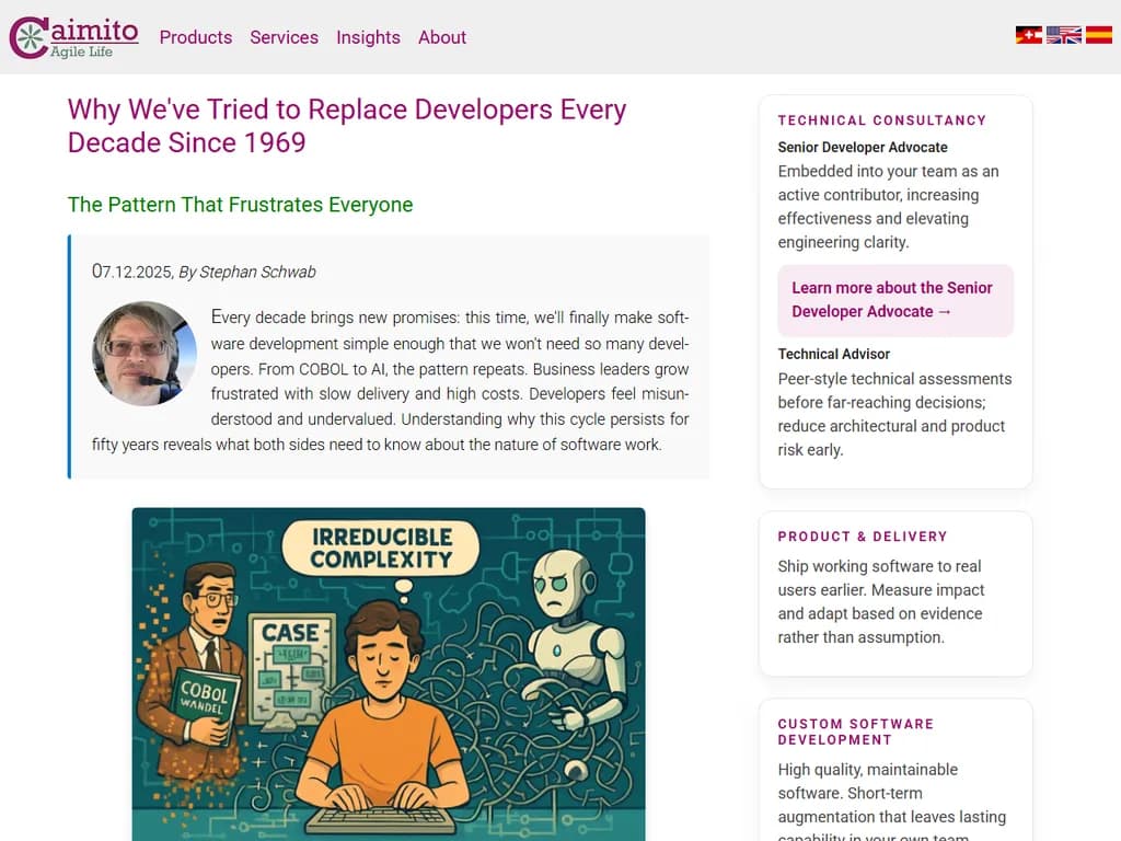 「開発者を置き換えることに関する繰り返しの夢」