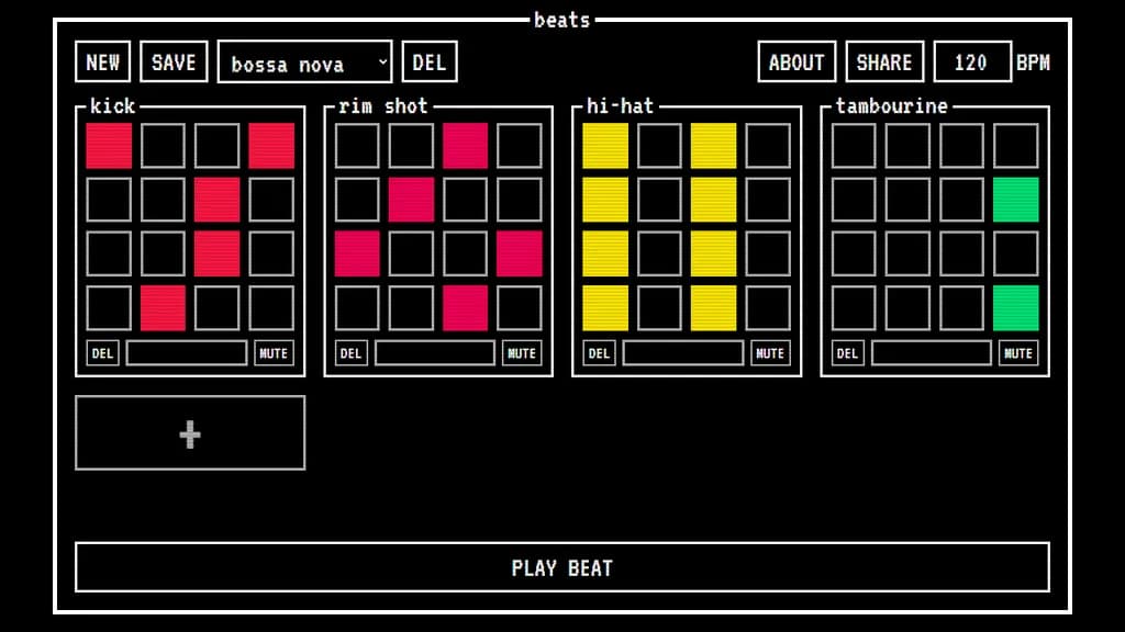 **「Show HN：Beats、ウェブベースのドラムマシン」**