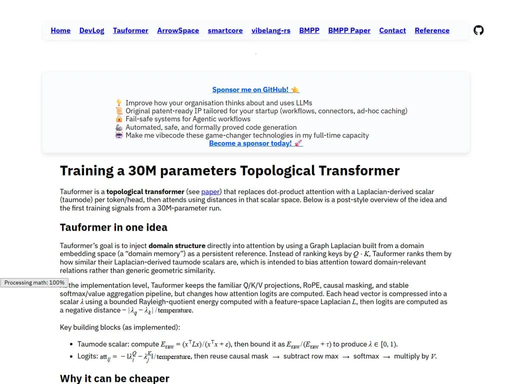 30 M トポロジカル・トランスフォーマーのゼロからの学習