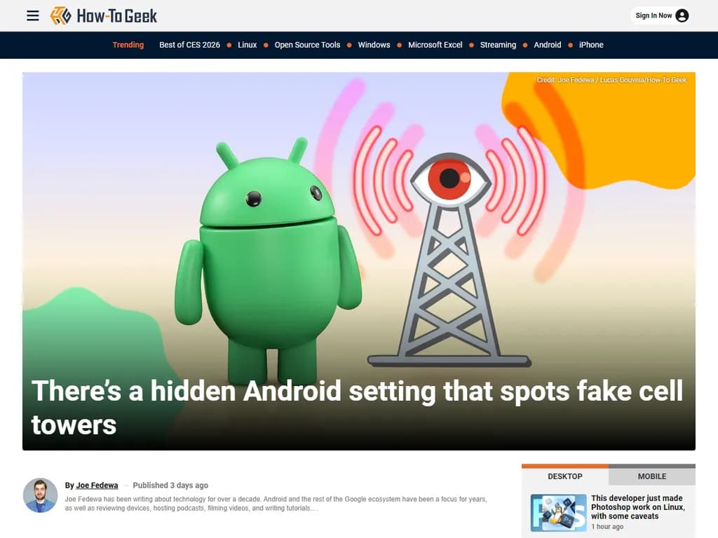 Android には、偽のセルタワーを検出するための隠し設定が存在します。