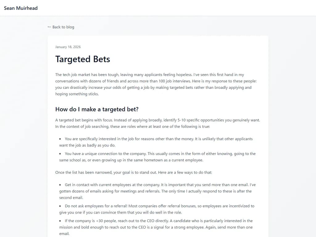 「ターゲットベッツ：就職活動への別アプローチ」