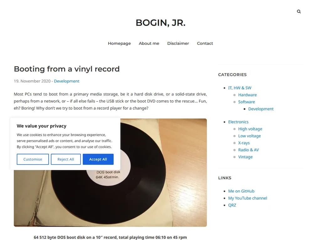 「ビニールレコードから起動（2020）」