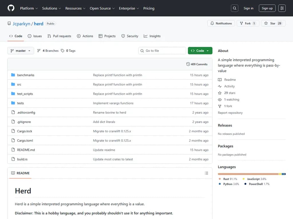 Show HN：すべてが値渡しの小さなプログラミング言語