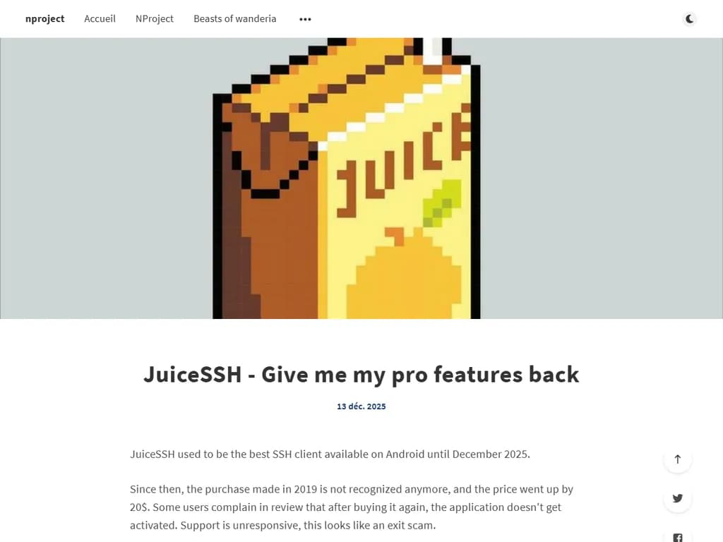 **JuiceSSH – プロ機能を取り戻してください**