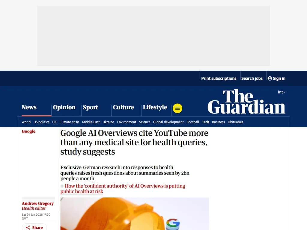 健康に関する検索で、医療サイトよりもYouTubeを頻繁に参照しているという点が、Google AI の概要で指摘されています。