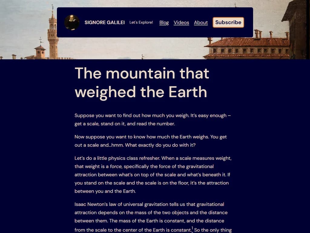 「地球に重みをかけた山」