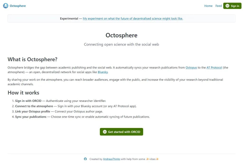 **Show HN:** *オクトスフェア* – 科学出版を分散化するツール