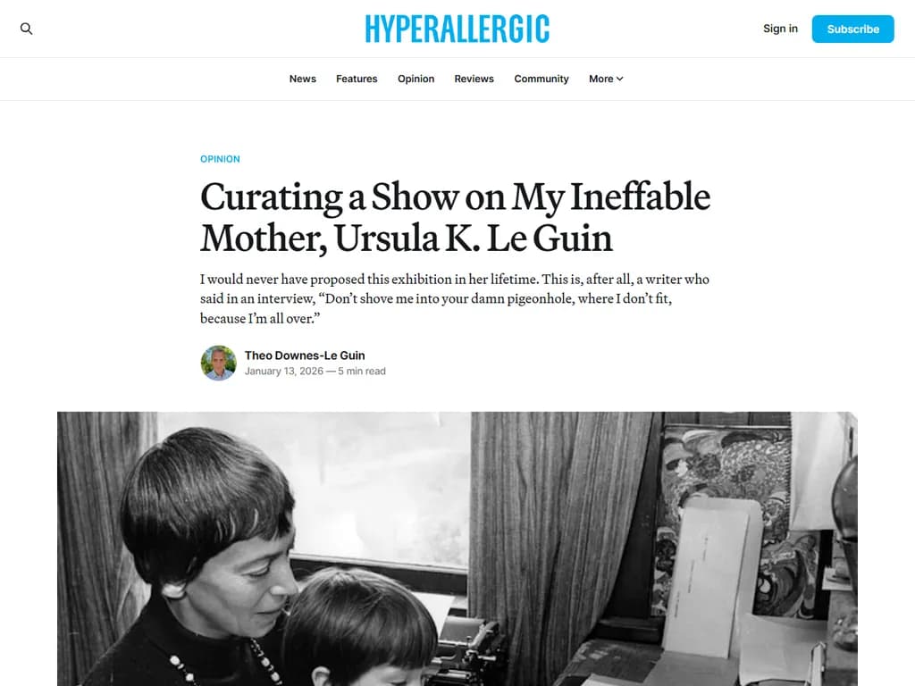 「私の語り尽くせぬ母――ウルスラ K レ・グインに関するショーのキュレーション」