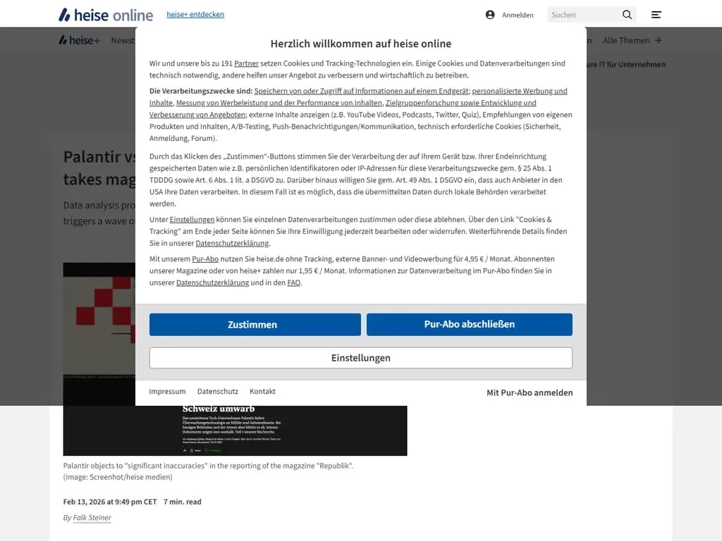 **Palantir vs. “Republik”：米国裁判所で起訴されたデータ分析企業と雑誌の対立**

この法的争いは、米国のデータ解析会社Palantir Technologies Inc.（以下「Palantir」）とドイツのニュースマガジン*the Republik*（以下「Republik」）を巡っています。訴訟は米国で提起され、名誉毀損・プライバシー保護・報道の自由という問題が浮上しています。

### 主な事実
- **原告**：Palantir Technologies Inc.
- **被告**：*the Republik*（ドイツメディア）
- **主張内容**：Palantirは、Republikが虚偽の記載を行い、同社の評判とビジネスに損害を与えたと訴えている。
- **管轄**：被告がドイツ本拠地であるにもかかわらず、事件は米国裁判所で審理されている。

### 法的背景
1. **名誉毀損請求**  
   - Palantirは、報道内容が公のイメージを傷つけたとして損害賠償を求めている。  
2. **プライバシー問題**  
   - 同社は、従業員に関する個人情報が無断で公開されたと主張している。  
3. **報道の自由**  
   - Republikは、自らの取材活動を国際的な報道自由原則によって保護されるジャーナリズムとして擁護している。

### 現在の状況
- 予備的差止命令が審理中で、判決まで追加出版を制限する可能性がある。  
- 双方とも損害賠償および訴訟費用に関する反訴を提出している。

### メディア・テック業界への影響
- 判決結果は、国境を越えた名誉毀損訴訟の先例となる可能性がある。  
- 企業機密と調査報道の間に存在する緊張関係を浮き彫りにしている。

---

*注：本概要は最新の公開情報に基づいています。詳細な法的主張については、裁判所提出資料や当事者の公式声明をご確認ください。*