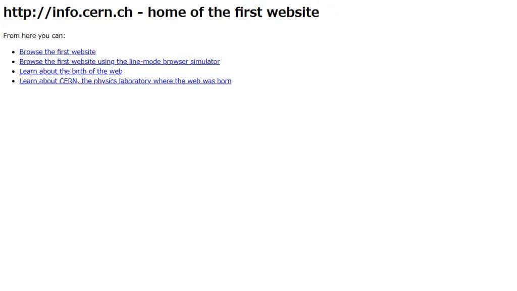 「最初のウェブサイト」