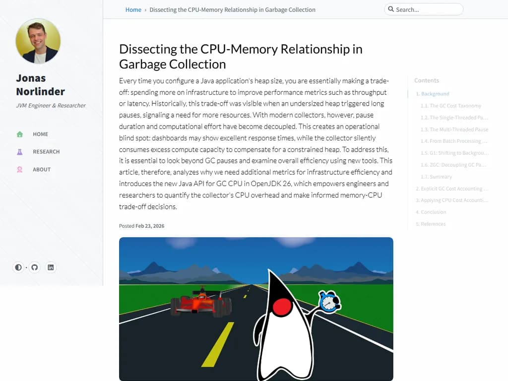 「ガーベジコレクションにおけるCPUとメモリの関係を解剖する（OpenJDK 26）」