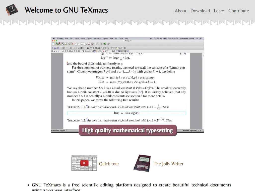 **GNU TeXmacs**  
（グヌ・テキスマック）
