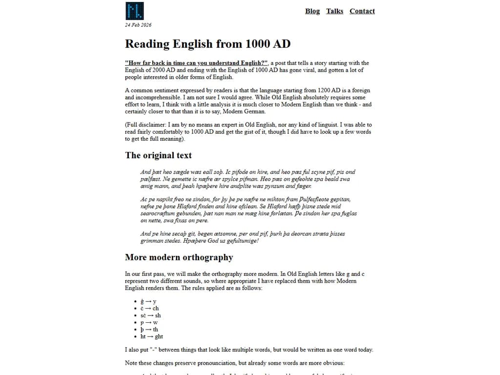 **1000 年頃の英語を読む**