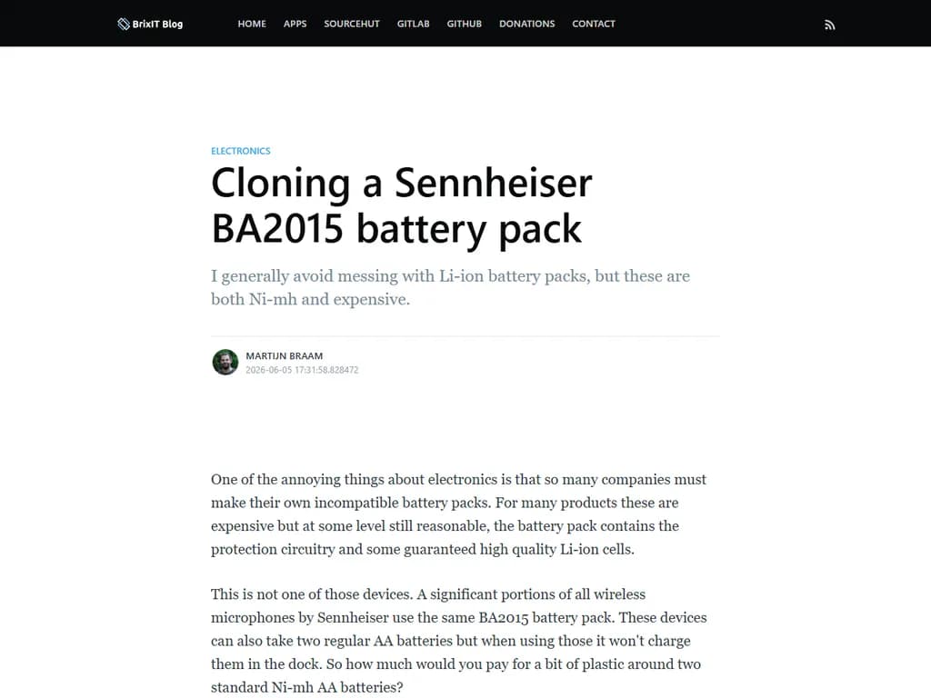 Sennheiser BA2015 バッテリーパックのクローニング