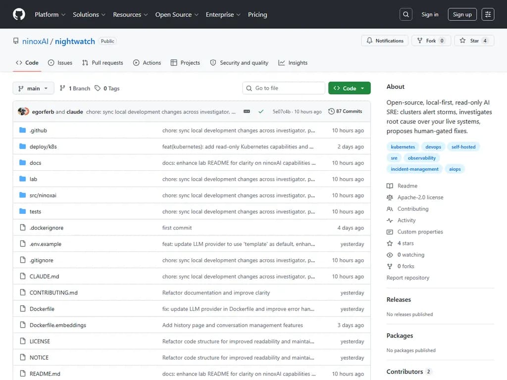 Show HN: Nightwatch、オープンソースの読み取り専用の AI SRE