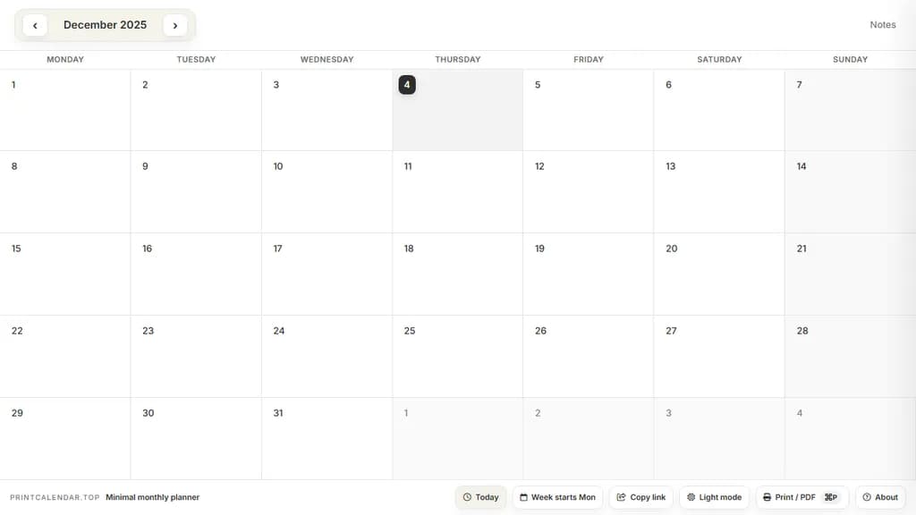Show HN: A Minimal Monthly Task Planner (printable, offline, no signup)