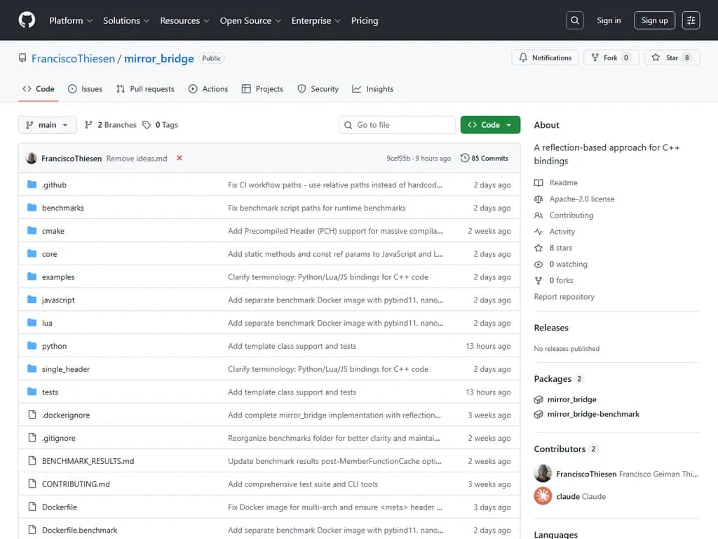Show HN: Mirror_bridge – C++ Reflection powered Python binding generation