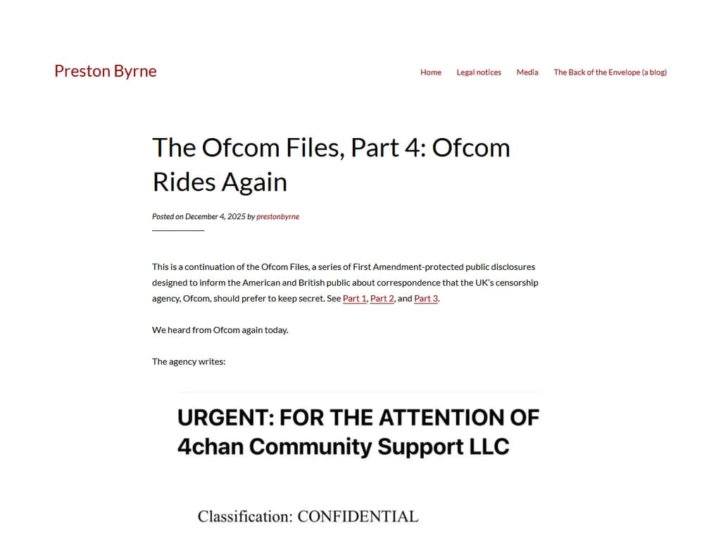 The Ofcom Files, Part 4: Ofcom Rides Again