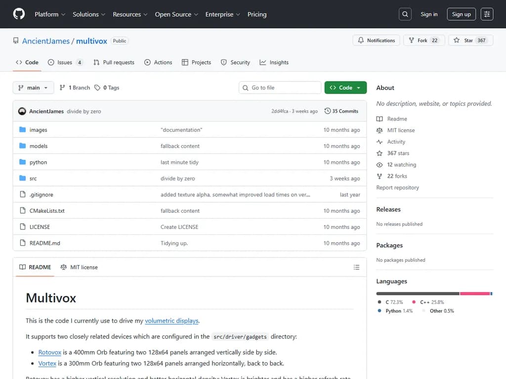 Multivox: Volumetric Display