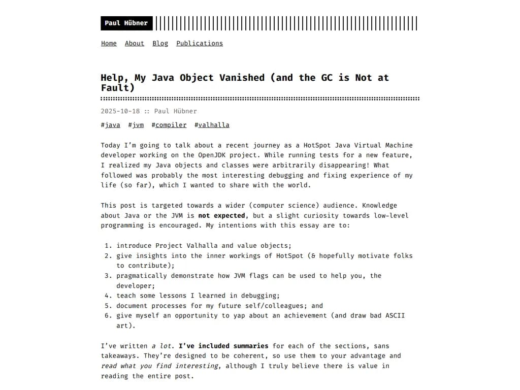 Help, My Java Object Vanished (and the GC Is Not at Fault)