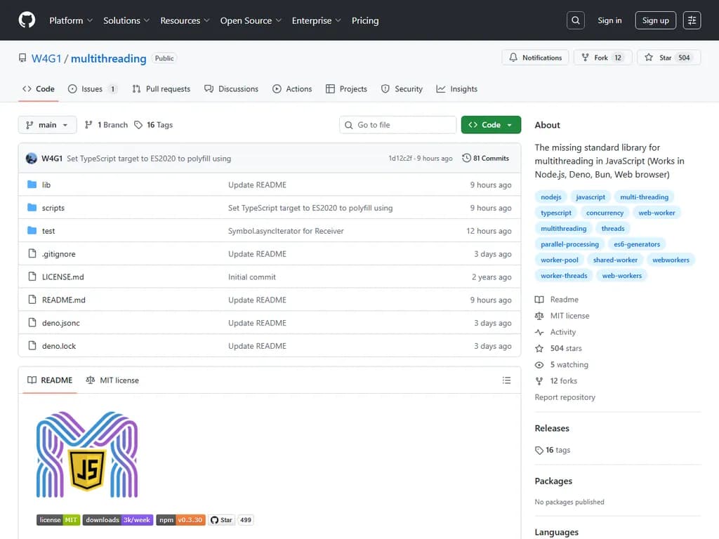 The missing standard library for multithreading in JavaScript