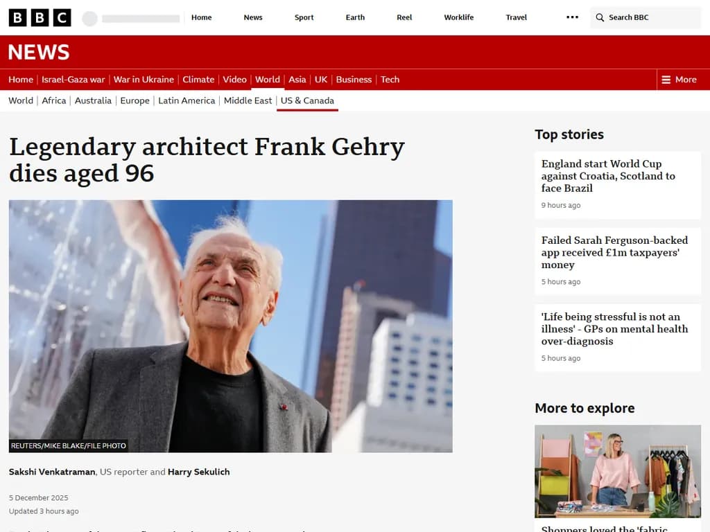 Frank Gehry has died