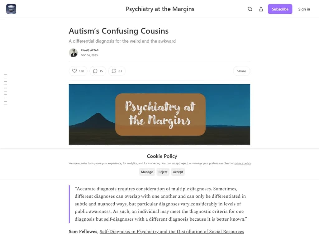 Autism's confusing cousins