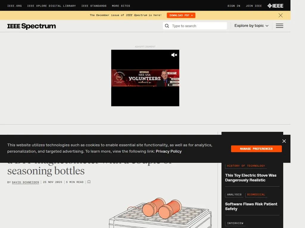 Build a DIY magnetometer with a couple of seasoning bottles