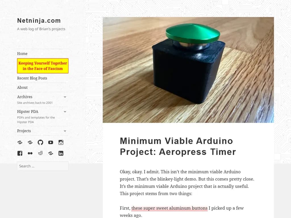 Minimum Viable Arduino Project: Aeropress Timer