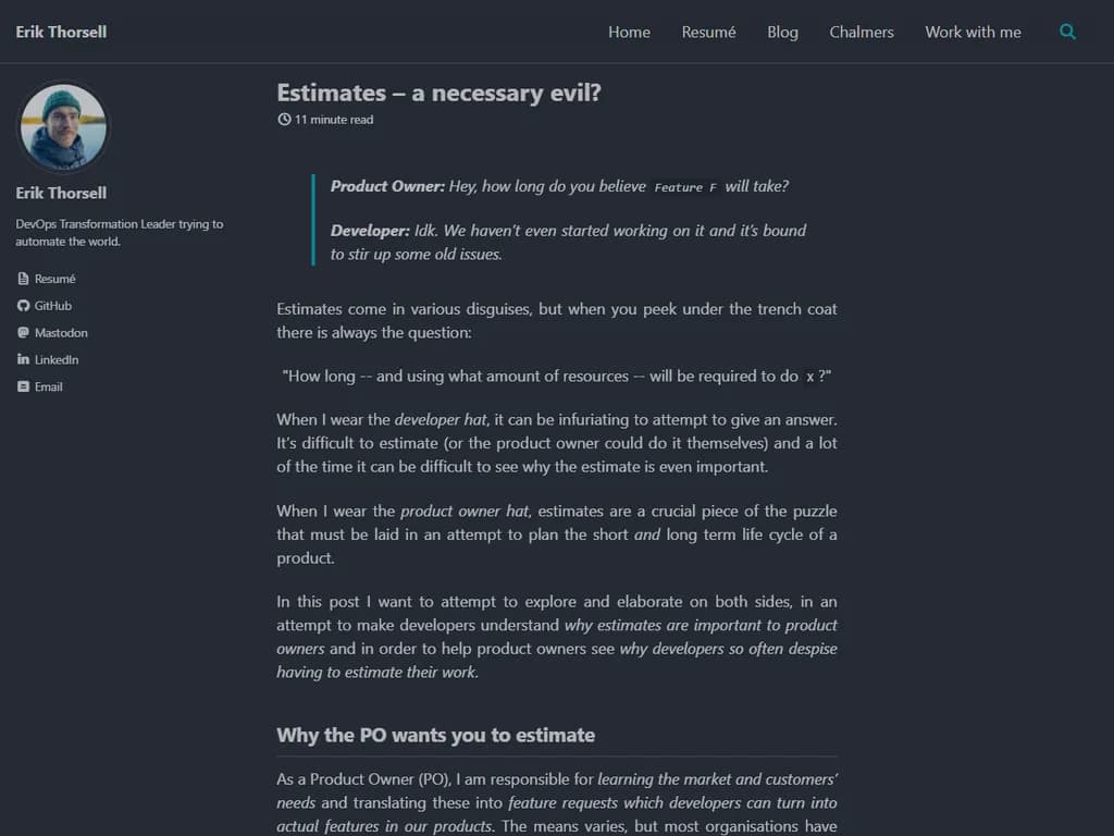 Estimates are difficult for developers and product owners