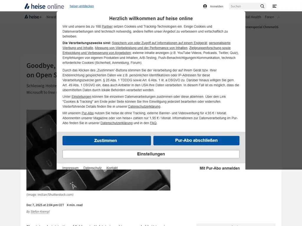 The state of Schleswig-Holstein is consistently relying on open source