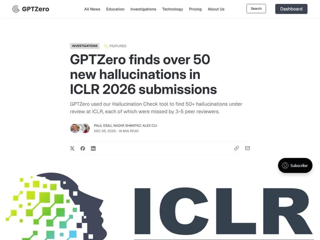 Over fifty new hallucinations in ICLR 2026 submissions