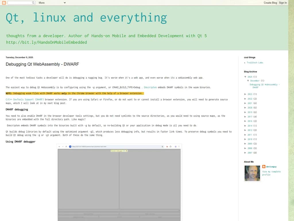 Qt, Linux and everything: Debugging Qt WebAssembly