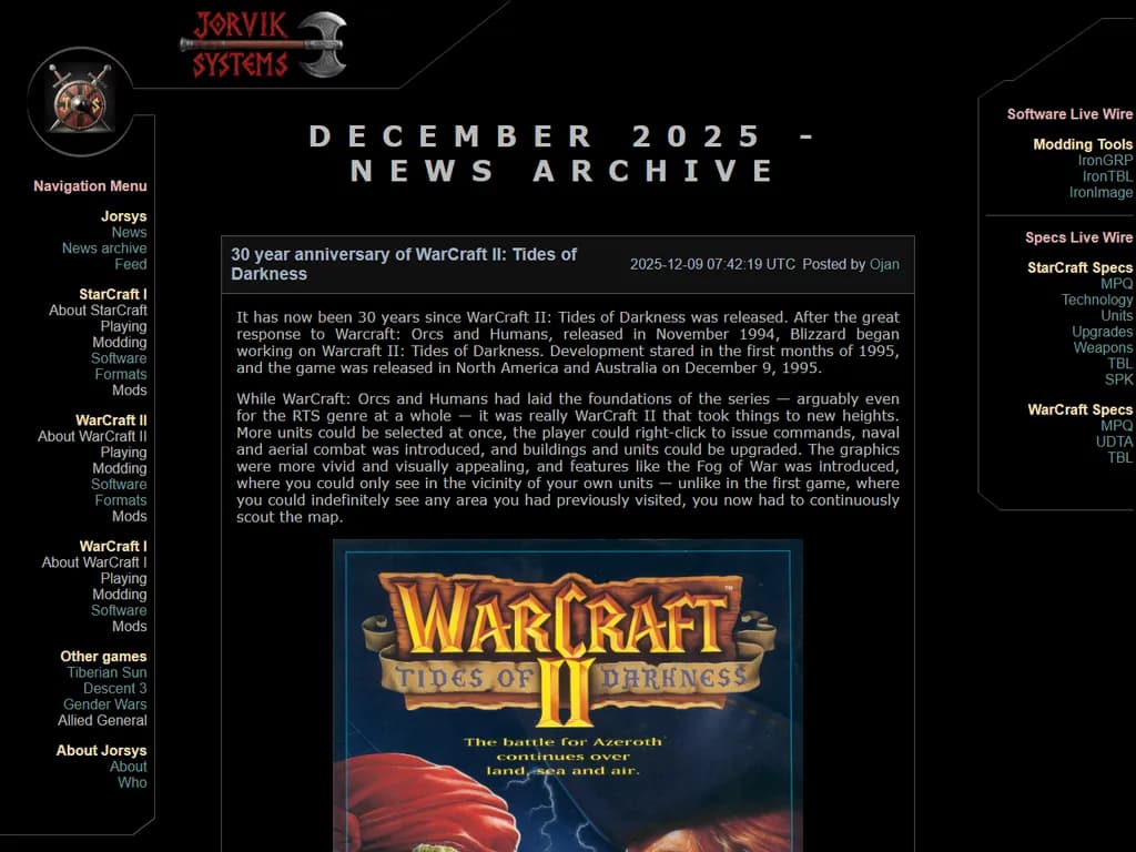 30 Year Anniversary of WarCraft II: Tides of Darkness