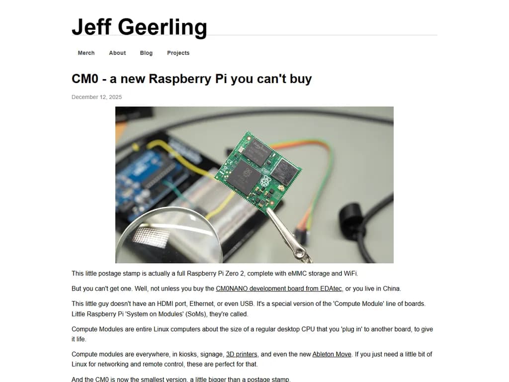 CM0 – A new Raspberry Pi you can't buy