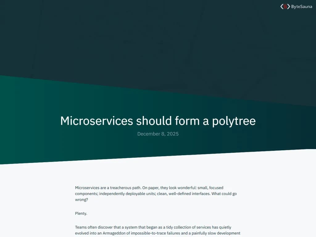 Microservices should form a polytree