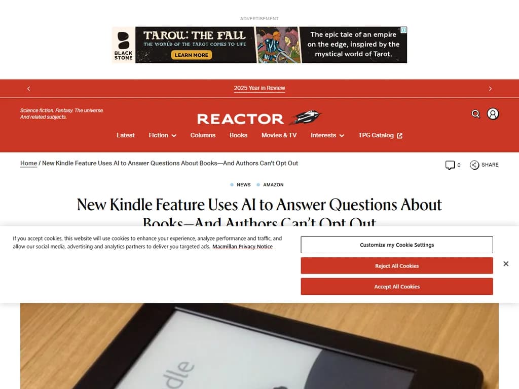 New Kindle feature uses AI to answer questions about books