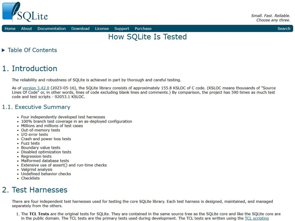 How SQLite is tested