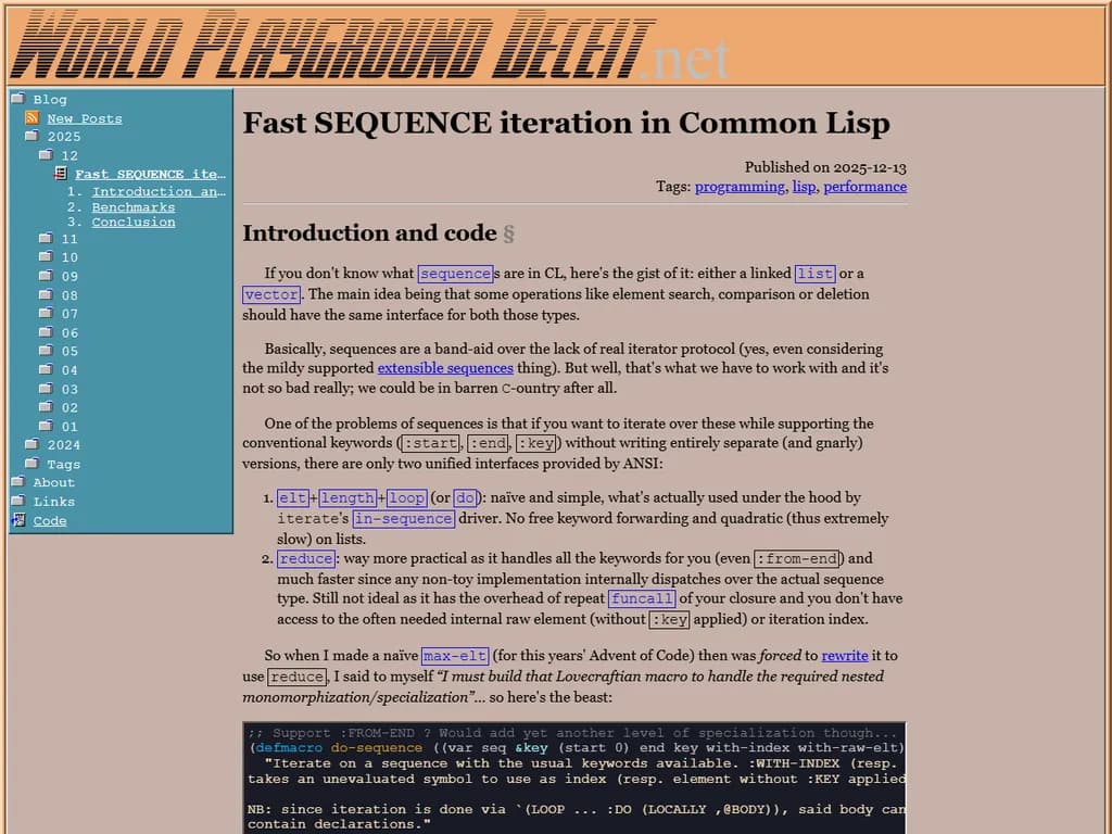 Fast Sequence Iteration in Common Lisp